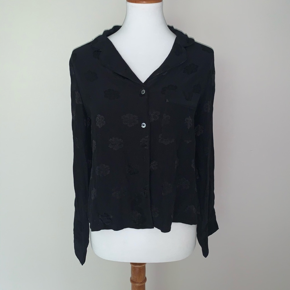 Madewell black button down shirt